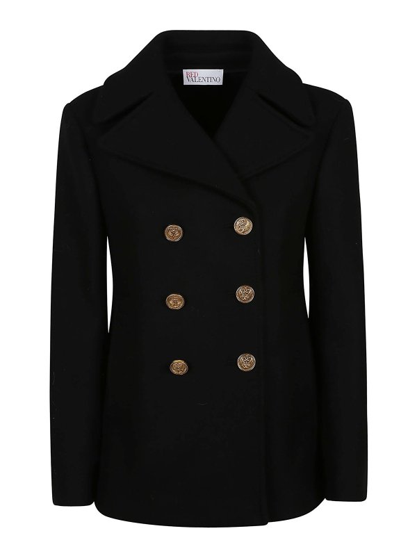 VALENTINO RED: short coats - Double cashmere pea coat