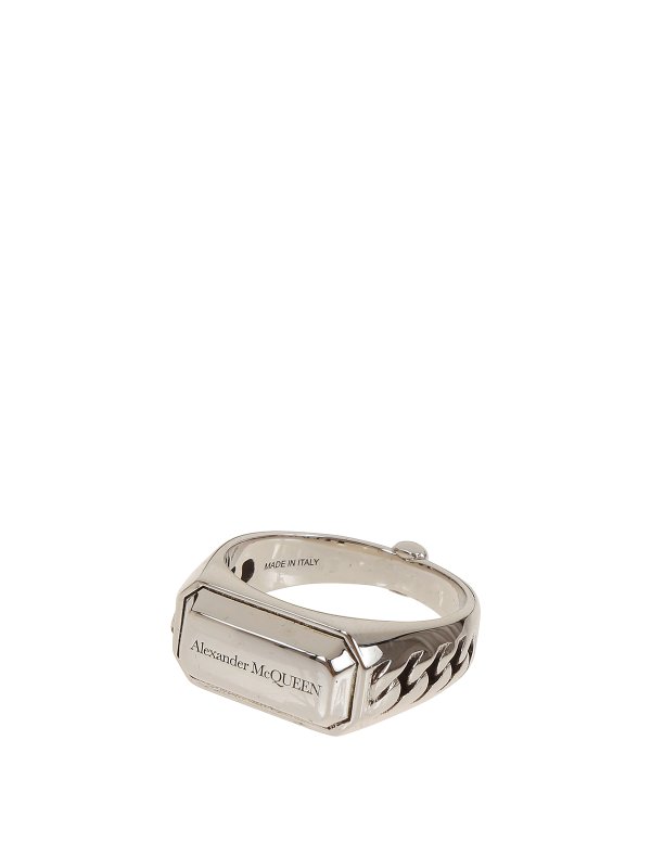 ALEXANDER MCQUEEN: Rings - Chain signet ring