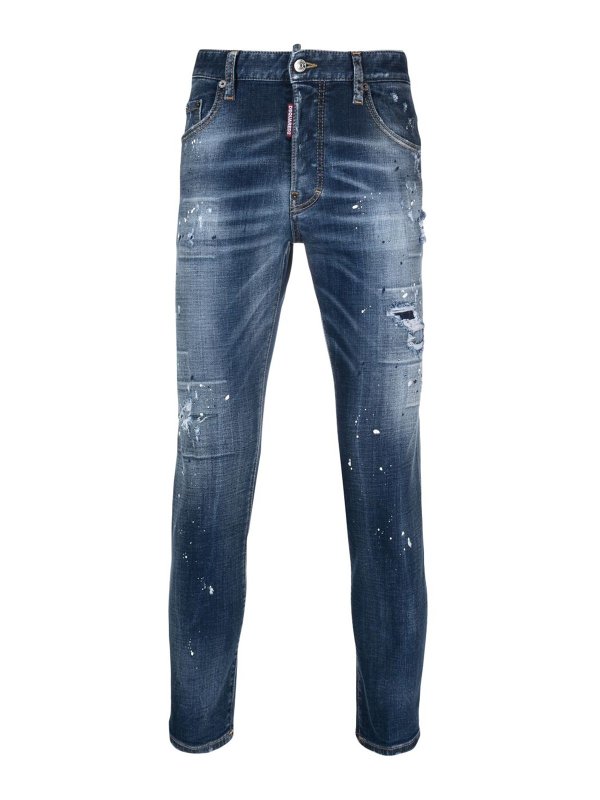 DSQUARED2: Jeans Rectos - Vaqueros Rectos - Azul Oscuro