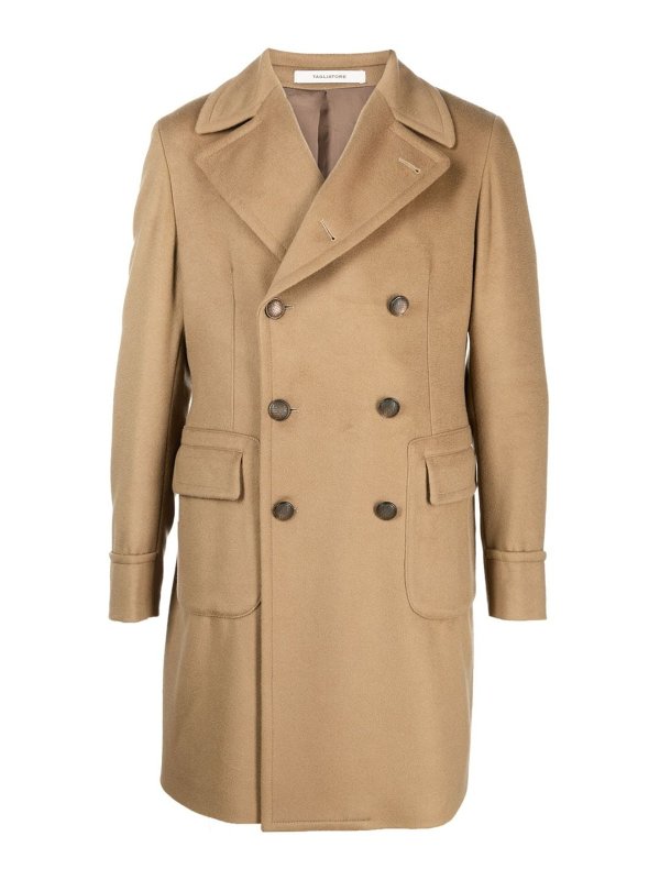 TAGLIATORE: knee length coats - `bruce` double-breasted coat