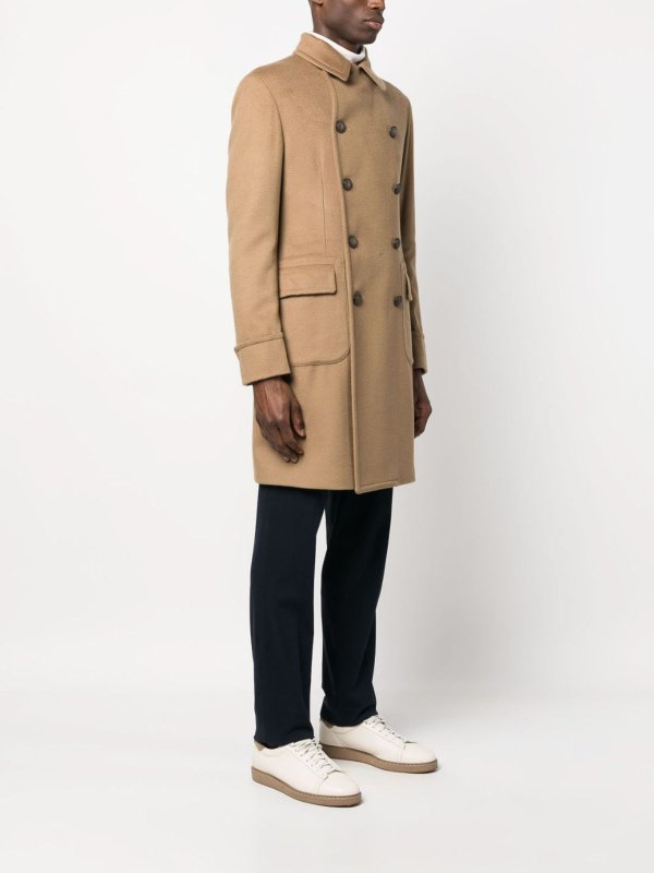 The Best Shops TAGLIATORE: knee length coats - `bruce` double-breasted coat