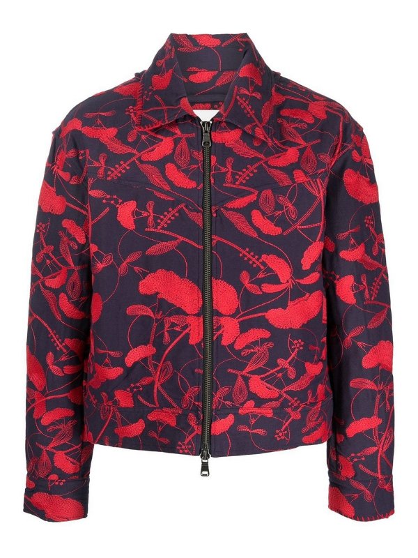 ANDERSSON BELL: casual jackets - Flower embroidery zip-up jacket