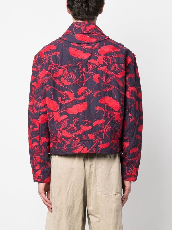Flower embroidery zip-up jacket shop online: ANDERSSON BELL