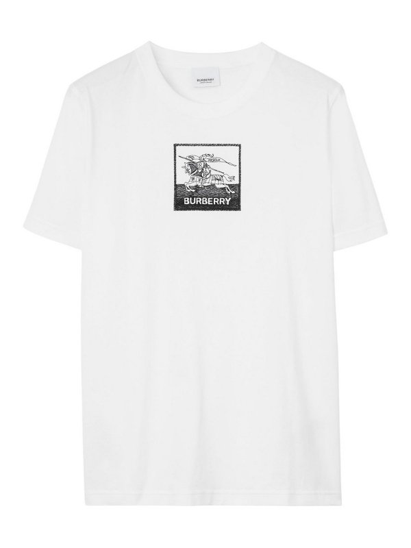 BURBERRY: t-shirt - T-shirt con ricamo