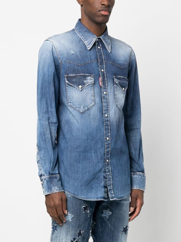 The Best Shops DSQUARED2: Camisas - Camisa - Azul Oscuro