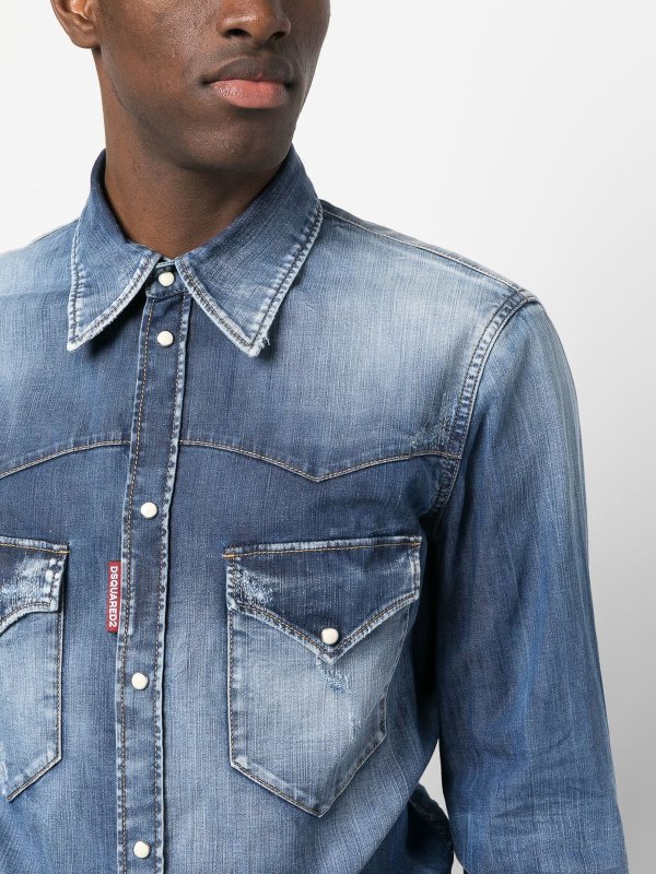 Camisa - Azul Oscuro shop online: DSQUARED2