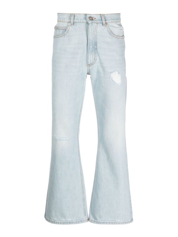 ERL: casual trousers - Distressed denim pants