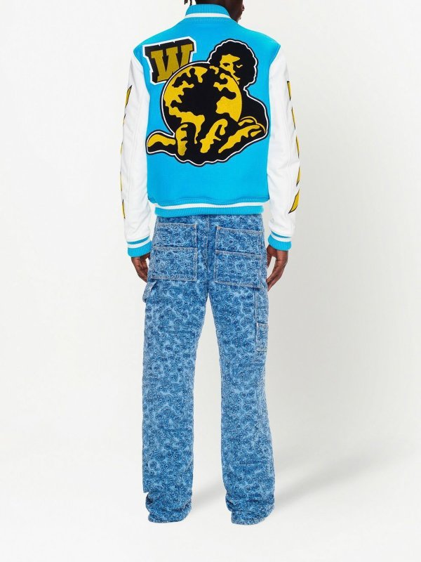 レザージャケット - ライトブルー shop online: OFF-WHITE