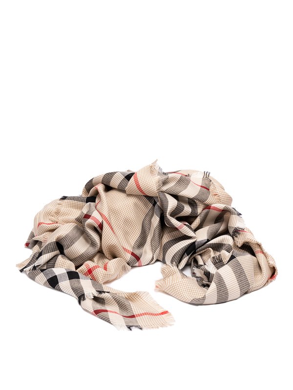 BURBERRY: Bufandas y pañuelos - Bufanda - Beis