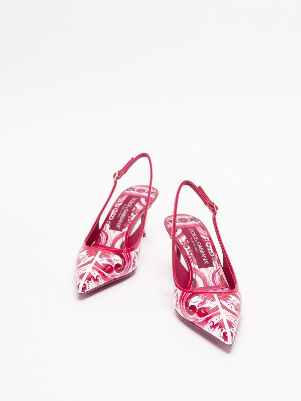 DOLCE & GABBANA: court shoes online - Slingback pumps `maiolica` print