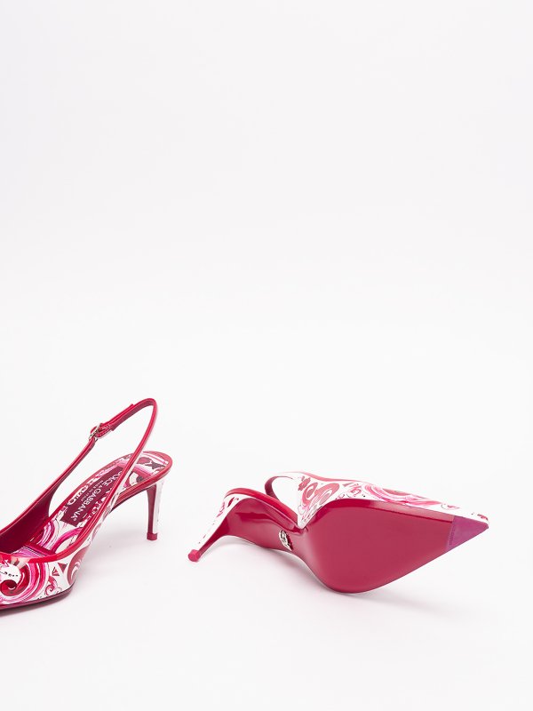 Slingback pumps `maiolica` print shop online: DOLCE & GABBANA