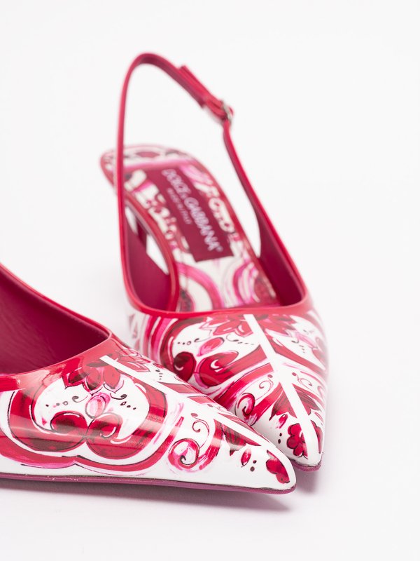 DOLCE & GABBANA buy online Slingback pumps `maiolica` print