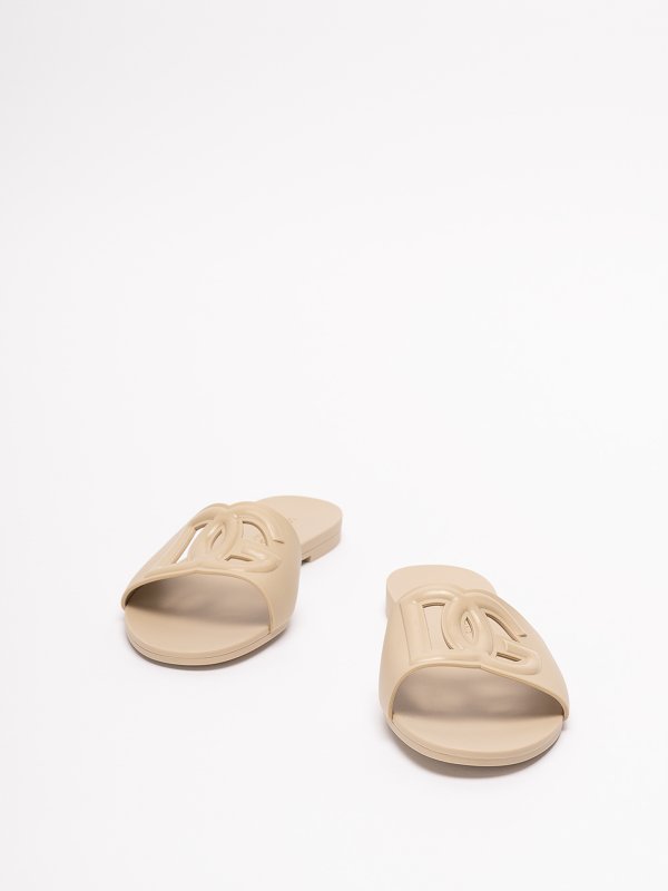 DOLCE & GABBANA: flip flops online - Rubber beachwear slides with dg logo