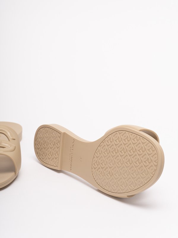Rubber beachwear slides with dg logo shop online: DOLCE & GABBANA