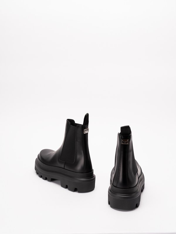 The Best Shops DOLCE & GABBANA: ankle boots - Brushed leather ankle boots