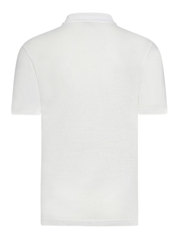 NOME: polo shirts online - Short sleeve linen polo shirt without buttons