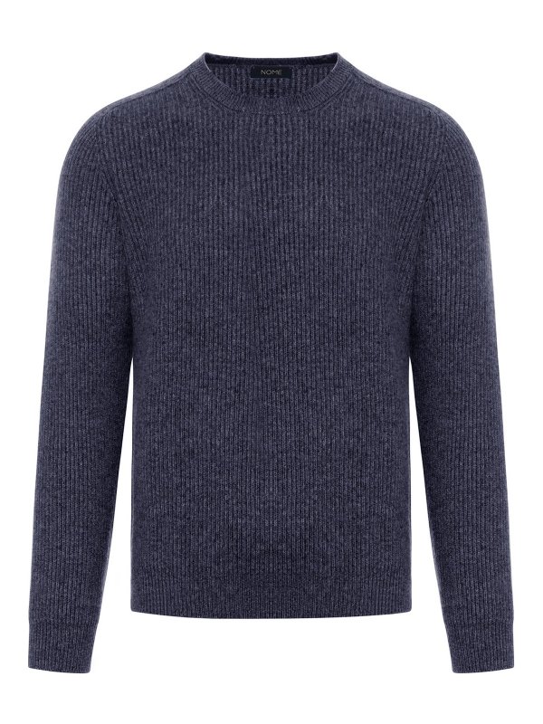 NOME: Strickpullover mit Rundhalsausschnitt - Rundhalspullover - Blau