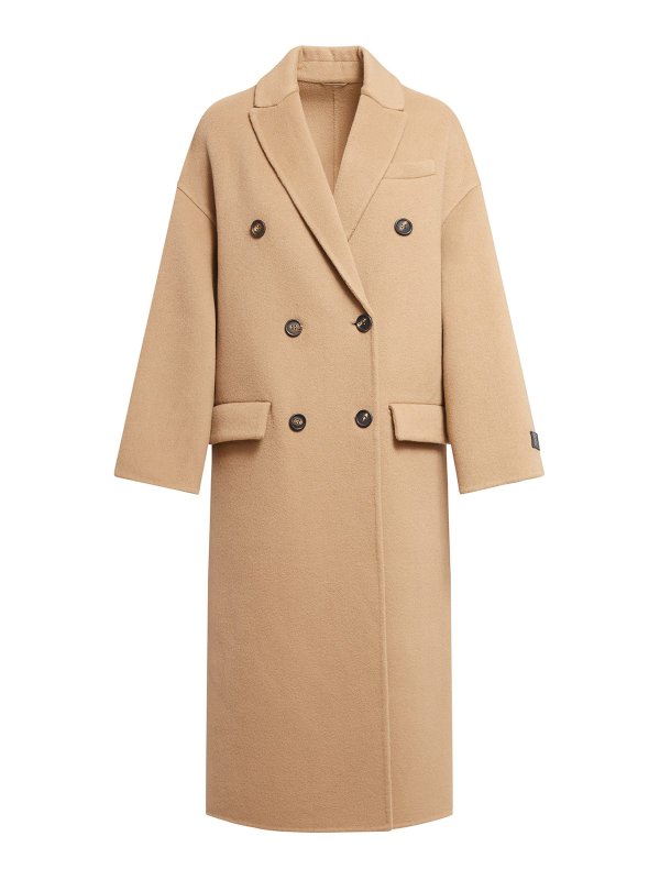 BRUNELLO CUCINELLI: ニーレングスコート - 膝丈コート - ブラウン