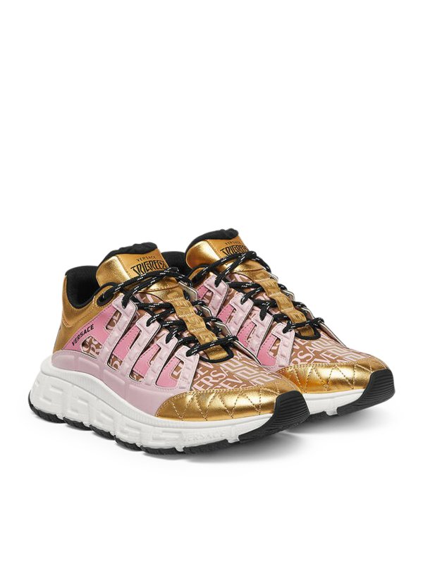 VERSACE: trainers online - Leather sneakers