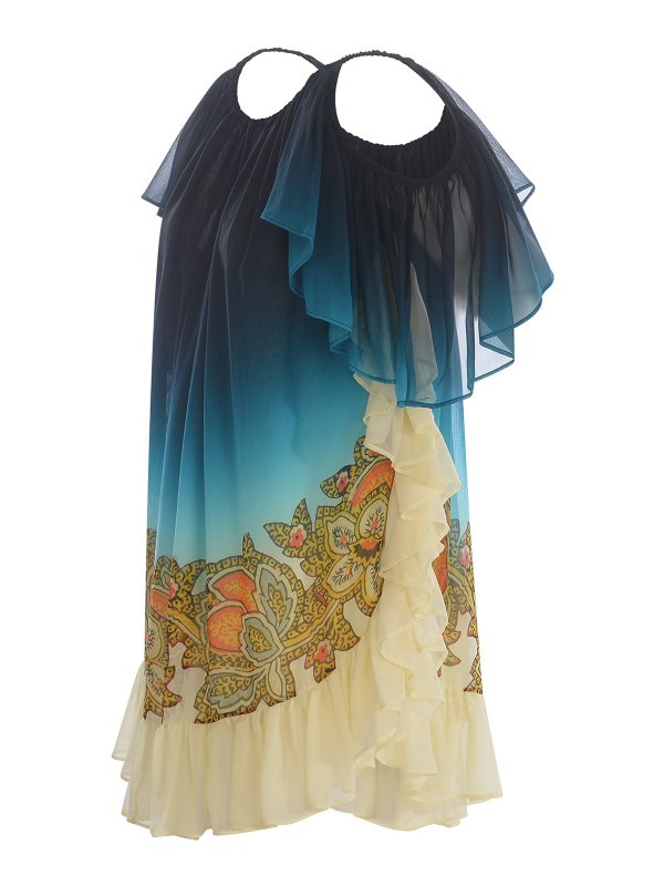 ETRO: Robe longueur genou online - Robe Au Genou - Bleu