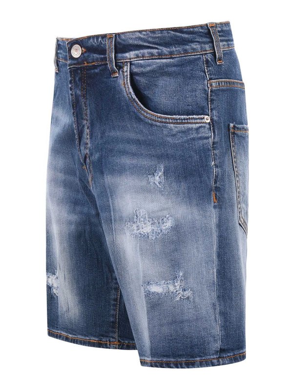 YES LONDON: トラウザーショーツ online - ショートパンツ - ライトウォッシュ