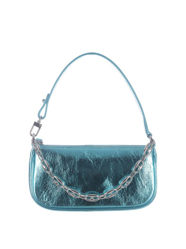 BY FAR: shopper - Borsa di gran lunga in pelle metallizzata