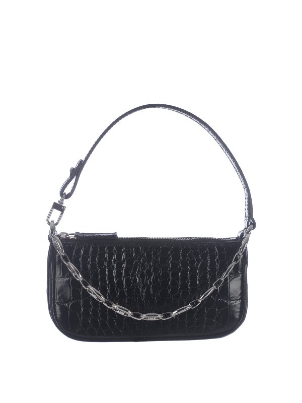 BY FAR: shopper - Borsa di gran lunga in pelle di coccodrillo