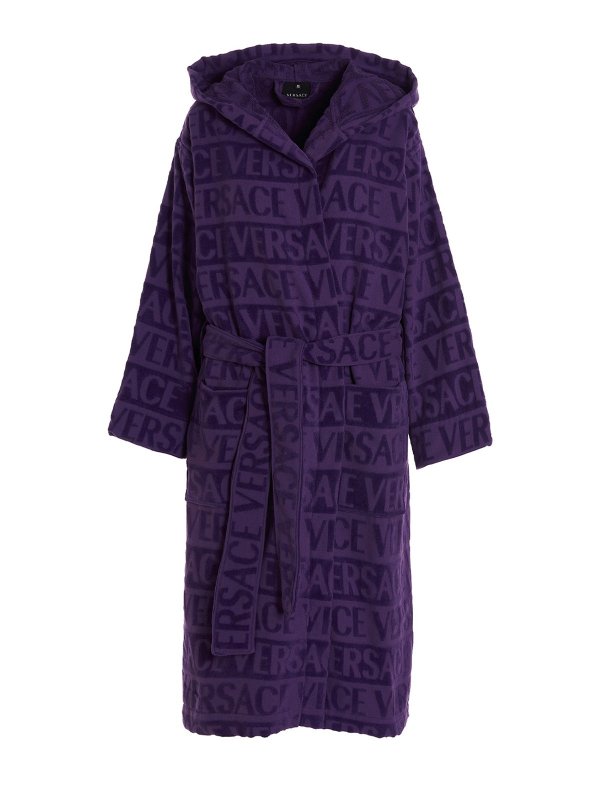 VERSACE: homeware - Sequin logo bathrobe