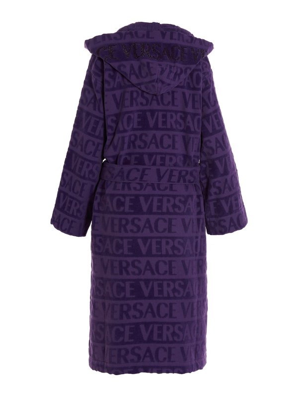 VERSACE: homeware online - Sequin logo bathrobe