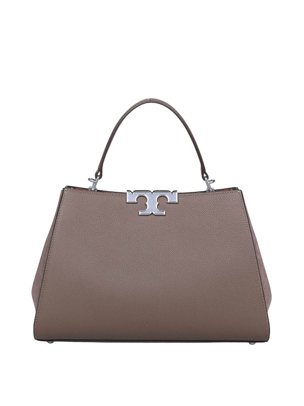 TORY BURCH: cross body bags - Tory Burch Eleanor Pebbled in Taupe Leather