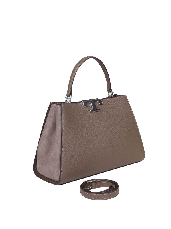 TORY BURCH: cross body bags online - Tory Burch Eleanor Pebbled in Taupe Leather