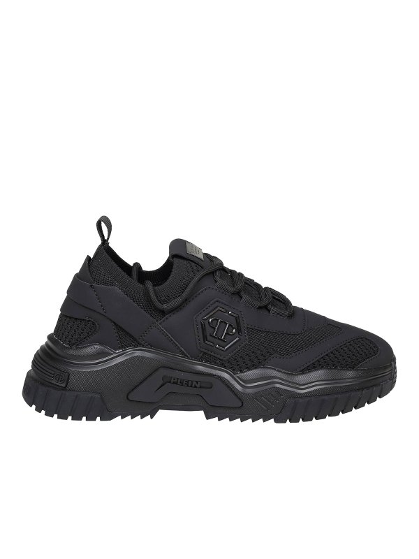 PHILIPP PLEIN: trainers - Philipp plein black hexagon runner sneakers