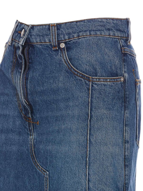 McQueen Denim Asymmetrical Skirt shop online: ALEXANDER MCQUEEN