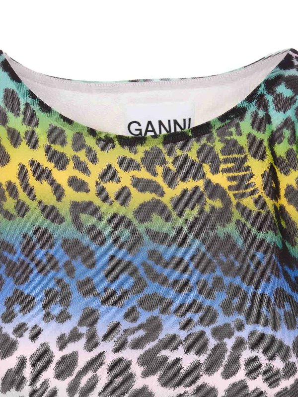 Cropped leopard t-shirt shop online: GANNI
