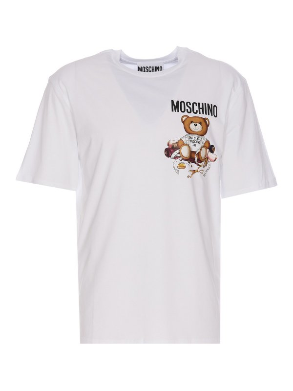 MOSCHINO: T-shirts - T-Shirt - Weiß