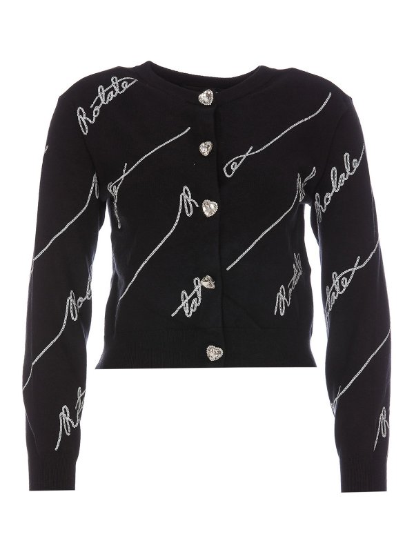 ROTATE Birger Christensen: cardigans - Sequins logo cardigan
