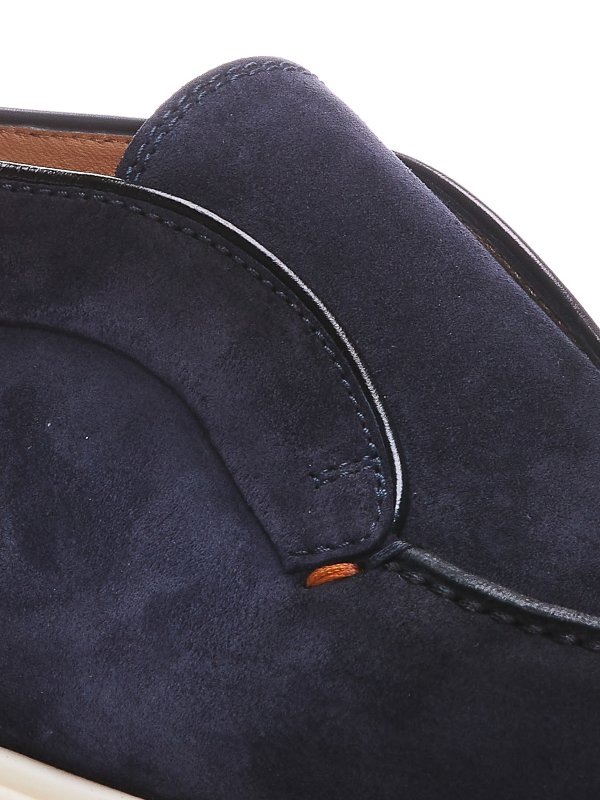 The Best Shops SANTONI: classic shoes - Santoni Blue Lace-Up Shoes