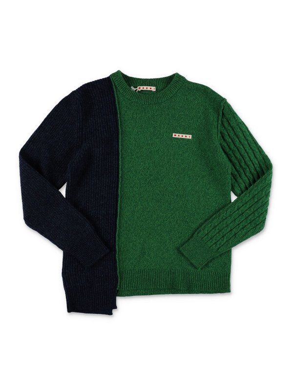 Marni: Suéteres con cuello pico - Suéter Cuello Redondo - Multicolor