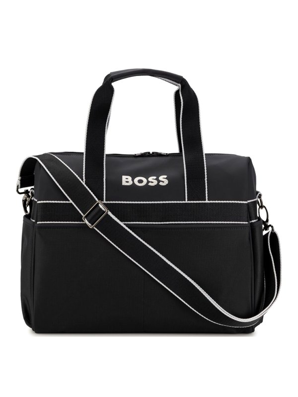 Hugo Boss: totes bags - Black nylon baby boy hugo boss changing bag