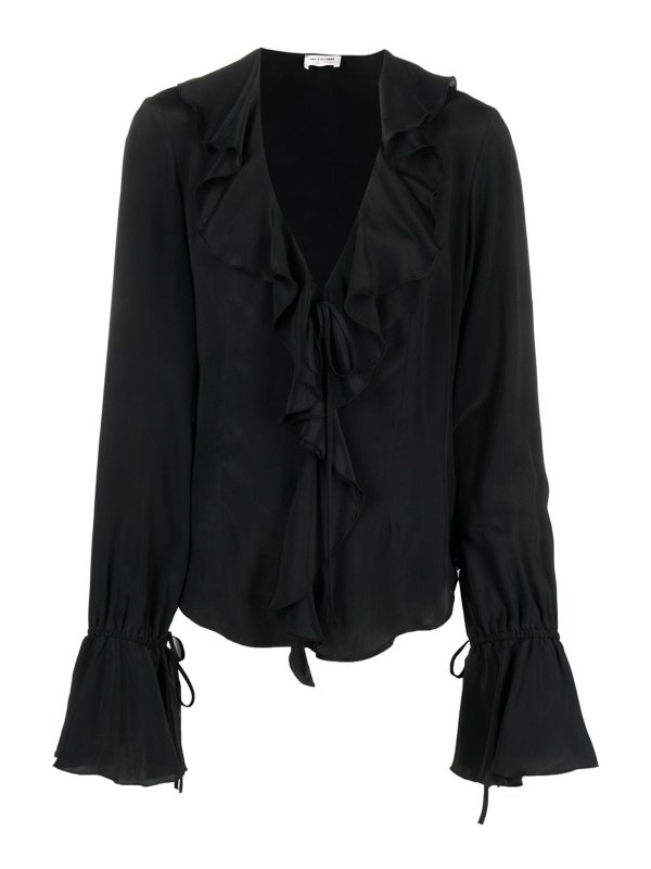 BLUGIRL: blouses - Blugirl Ruffled Long-Sleeve Blouse