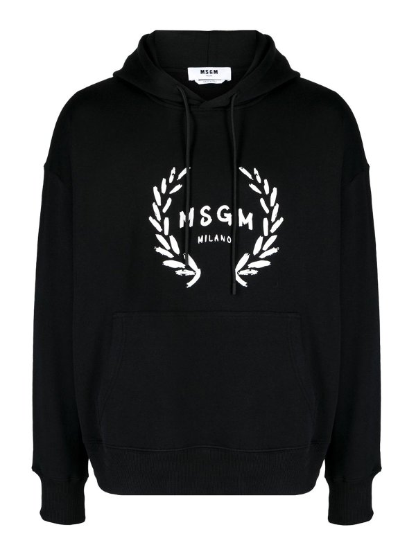 m.s.g.m.: Sweatshirts & Sweaters - MSGM Logo-Print Cotton Hoodie