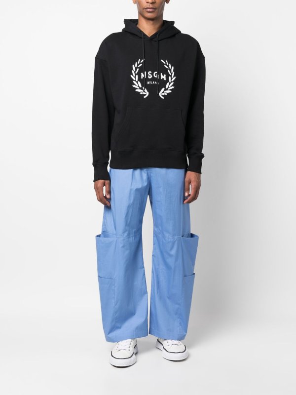 m.s.g.m. buy online MSGM Logo-Print Cotton Hoodie