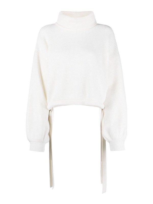 m.s.g.m.: crew necks - MSGM Cropped Knit Roll-Neck Jumper