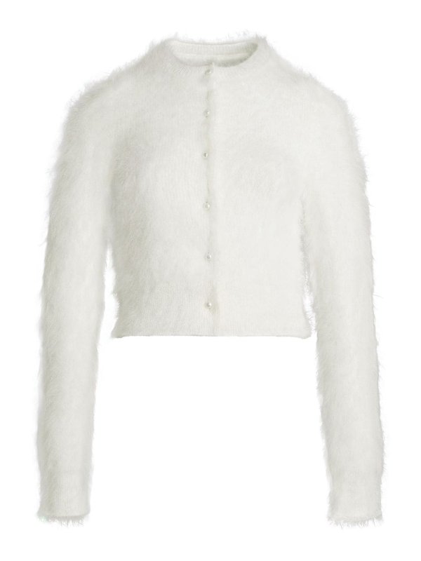 MM6 MAISON MARGIELA: cardigans - Maison Margiela Cropped Textured Cardigan