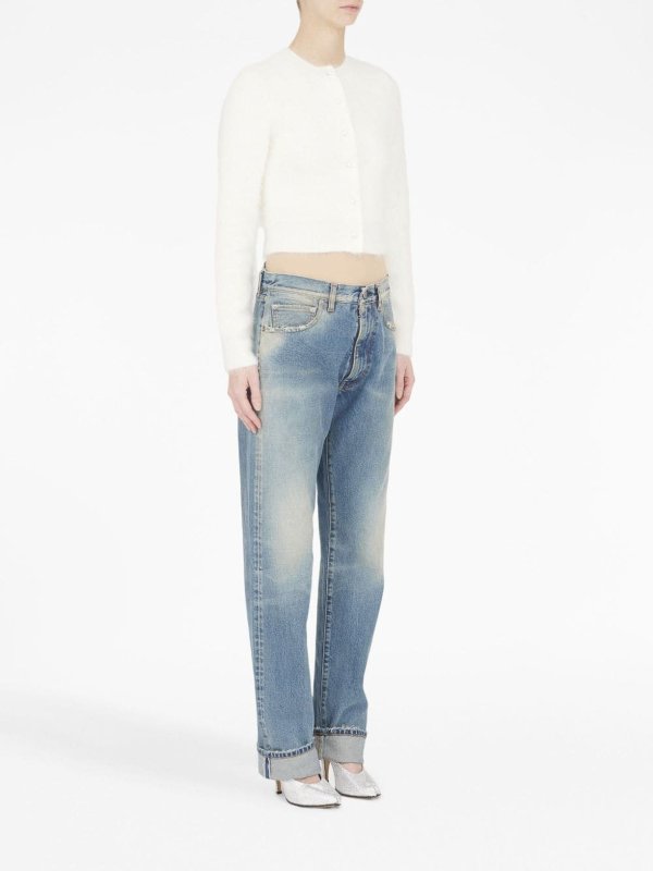 The Best Shops MM6 MAISON MARGIELA: cardigans - Maison Margiela Cropped Textured Cardigan