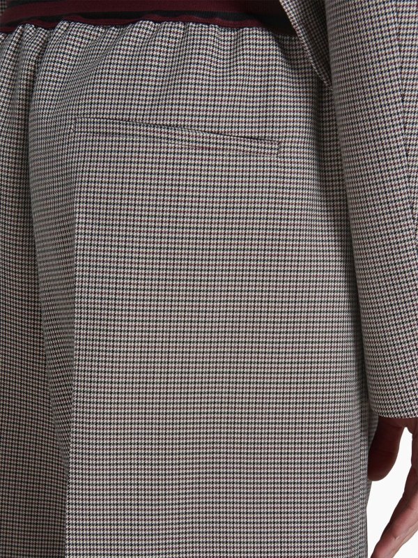 Marni Logo-Waistband Houndstooth Trousers shop online: Marni