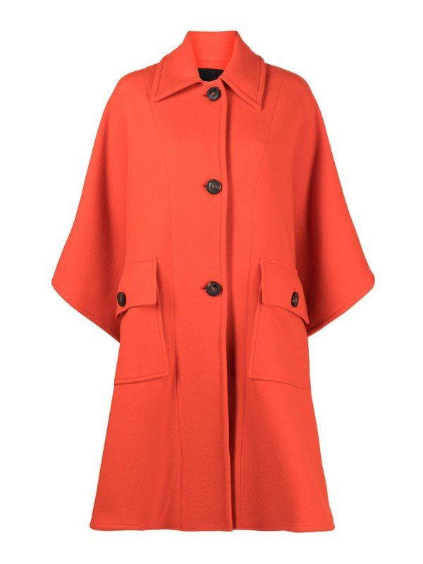 Pinko: knee length coats - Single-breasted cape