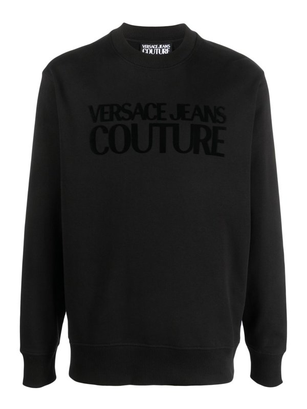 Versace Jeans Couture: Sweatshirts & Sweaters - Debossed logo sweatshirt