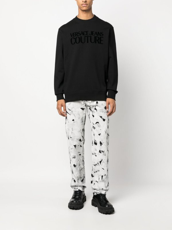 The Best Shops Versace Jeans Couture: Sweatshirts & Sweaters - Debossed logo sweatshirt