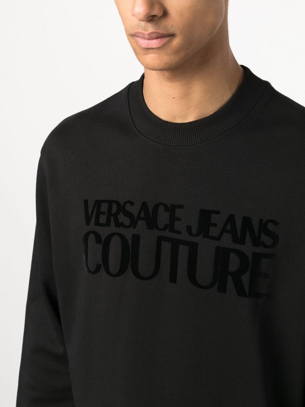 Debossed logo sweatshirt shop online: Versace Jeans Couture